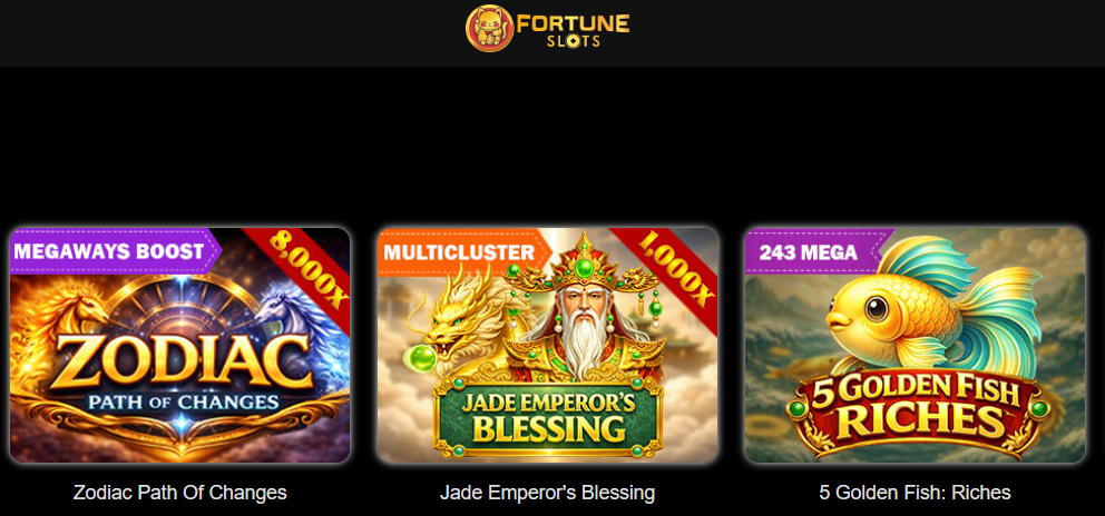 247 Casino Fortune Slots: Zodiac Path of Changes, Jade Emperor's Blessing, 5 Golden Fish Riches